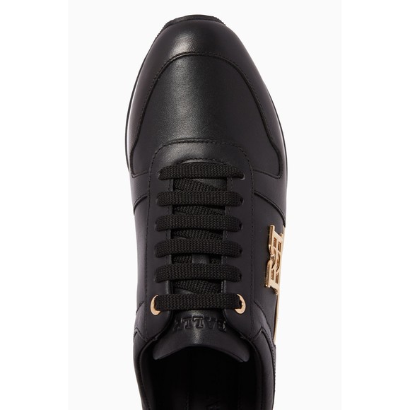 Bally Glenia Lace-Up Sneakers Shoes Calf Embossed Black BNWB Size 9.5 - Picture 5 of 16